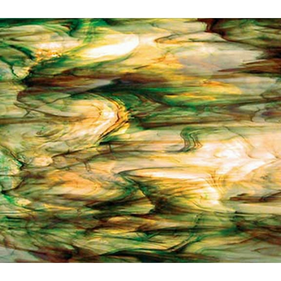 OCEANSIDE STAINED/FUSING GLASS SHEETS - RAINFOREST PEARL OPAL FUSIBLE (Small 8" x 12")