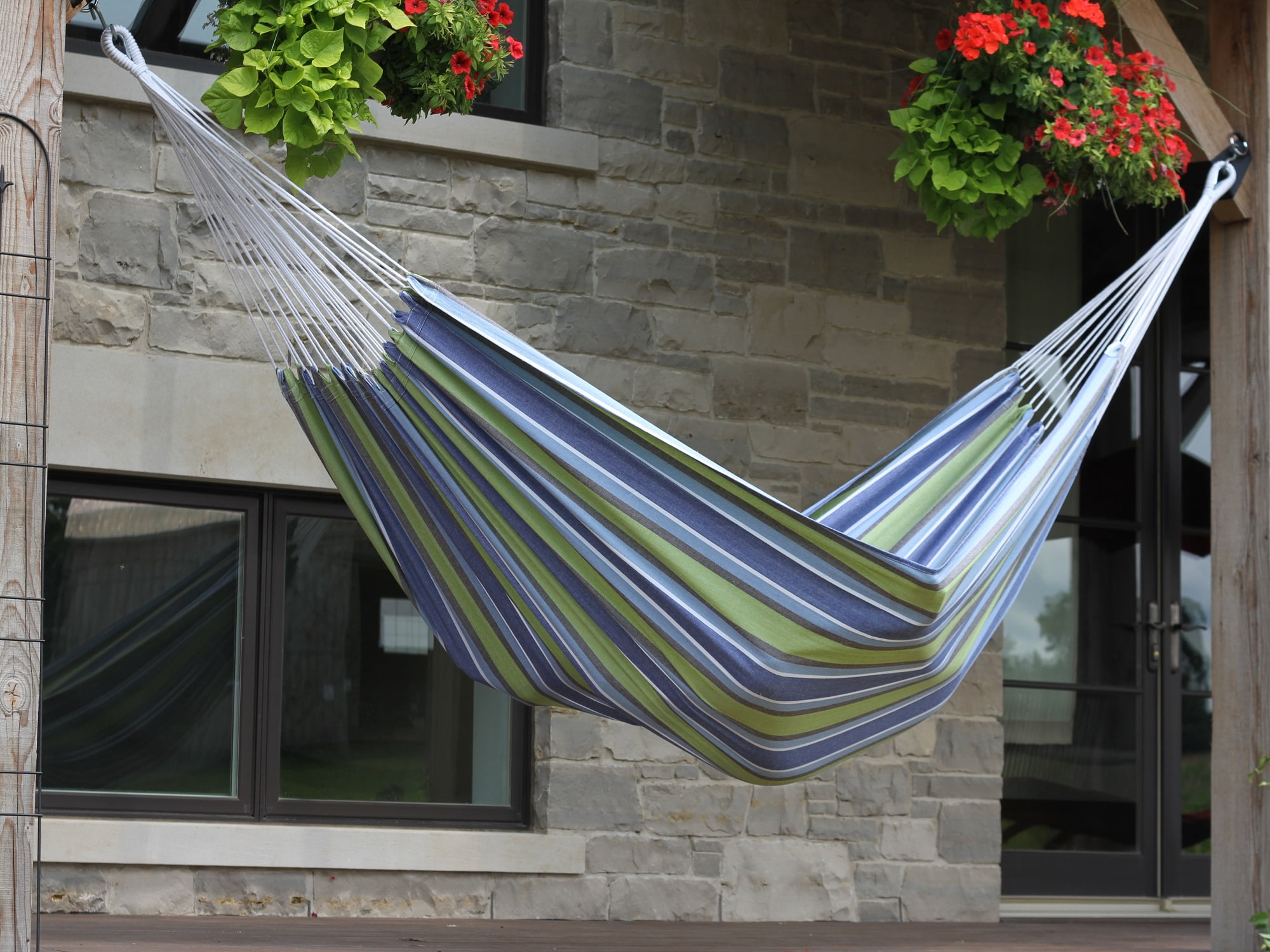 Vivere Double Brazilian Style Cotton Hammock - Oasis