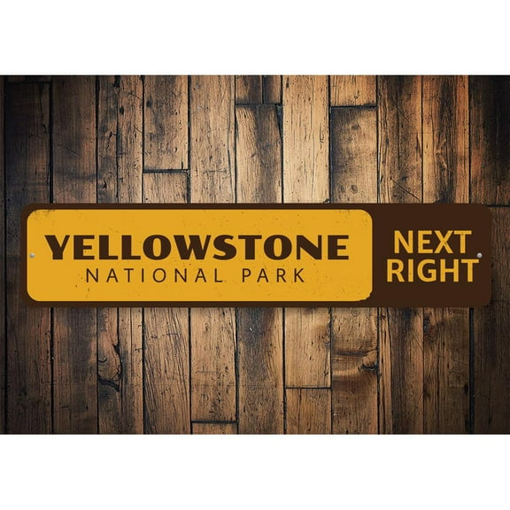 National Park Next Right Novelty Decor, Metal Wall Sign - 4x18 Inches