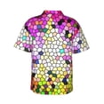 thumbnail image 3 of Balery Colorful Tie Dye Stained Glass 3 Print Men's Hawaiian Shirts Short Sleeve Beach Shirt Relaxed Fit Vacation Button Down Shirts-Small, 3 of 9