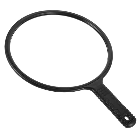 MOKKHNB Large Hand Mirror for Home Use with Comfortable Round Handle Black