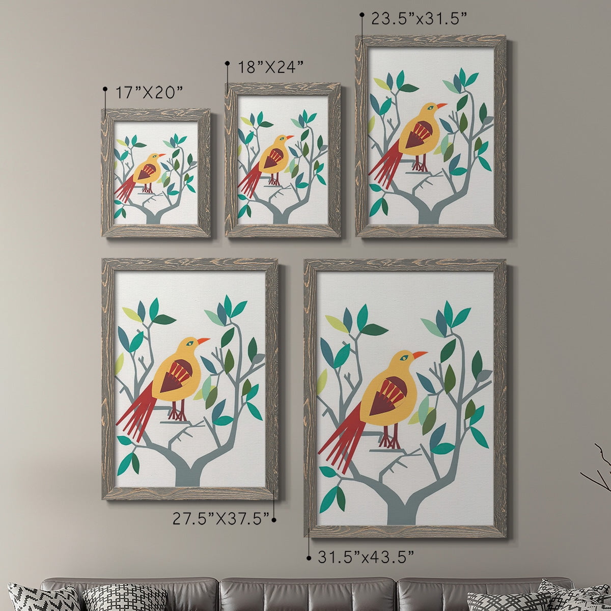 Whitty Bird III - Premium Framed Canvas 2 Piece Set - Ready to Hang