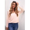 thumbnail image 4 of ABPHQTO Top rosa de mujer con cuello en V y rayas transparentes, 4 of 5