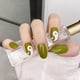 thumbnail image 3 of Uñas postizas Prensa corta de almendras en las uñas Cubierta completa de acrílico Puntas de uñas postizas verdes para mujeres y niñas 24PCS Namotu HMYH783, 3 of 6