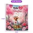 thumbnail image 5 of Hello Valentine’s Day Vizsla Flower Crown Romantic Pink Floral Quilt Blanket Vizslas Dog Lover Gifts Idea Cozy Comforter Throw Blanket - 00031, 5 of 5