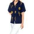 thumbnail image 5 of HAPPY BAY Women's Casual Hawaiian Short Sleeve Blouse Shirt Solid Blouses Button Up Dress Tops Tee Shirts Dresses for Women M Dark Indigo_AD590, 5 of 5