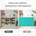 thumbnail image 6 of Turquoise Cabinet Curtains 28"W x 35"L, Modern Pure Turquoise Under Sink Skirt for Bathroom Vanity Kitchen Self Adhesive, Dust-Proof Privacy Curtain for Closet Shelves Laundry Room, 6 of 9