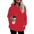 thumbnail image 2 of Women's Winter Warm Fleece Lined Hoodies Oversized Sweatshirts Casual Loose Solid Pullover Sweaters with Pockets, 2 of 7