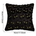 thumbnail image 2 of 18x18in 3D Tufted Black Cat Ghost Fluffy Plush Throw Pillow Cover Hidden Zipper Gothic Spooky Halloween Sofa Decor Cushion Case, 2 of 3