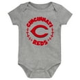 thumbnail image 4 of Infant Red/White/Heather Gray Cincinnati Reds Biggest Little Fan 3-Pack Bodysuit Set, 4 of 4