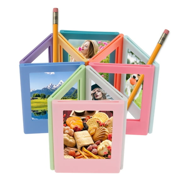 10PCS 3.5*2.5in Colors Pack Magnetic Picture Frame Refrigerator Magnetic Photo Frames Holders for Polaroid Lockers and Refrigerator Kids Classroom Mini Frames Small Picture Frames Creative