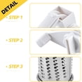 thumbnail image 3 of Manual Handheld Rotary Cheese Grater, Food-Grade Stainless Steel Adjustable Handle For Efficient Cheese, Nuts, Vegetables Shredding, Durable Abs Plastic Case For Easy Clean, Dishwasher Safe (White), 3 of 6