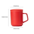 thumbnail image 3 of Ceramic Tea Infuser Cup with Lid - Handle Tea Cup with Strainers for Loose Leaf Tea，Enhanced Heat Protection，Business Mug Office Mug Ceramic Mug | Red, 3 of 8