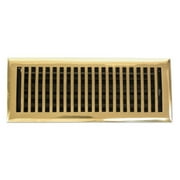 Brass Elegans Solid Cast Brass Contemporary 2 1/4" X 12" Floor Register In Polished Brass Finish Model #116B Pb