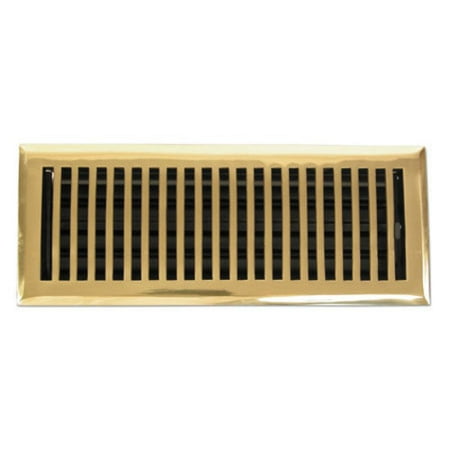 Brass Elegans Solid Cast Brass Contemporary 2 1/4" X 12" Floor Register In Polished Brass Finish Model #116B Pb