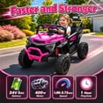 thumbnail image 5 of 24V 400W Kids Ride On Electric UTV Car with Remote Control, Ride on Toys with Advanced Center Panel, Music, Bluetooth, LED Lights, Gift for Boys Girls 3+, Pink, 5 of 9