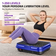 Evitormill Vibration Plate Exercise Machine Whole Body Workout Vibration Fitness Platform with Loop Bands, Blue
