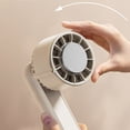 thumbnail image 2 of Ounissouiy Ventilador de mano con pantalla LED ABS para una velocidad clara del viento, fácil enfriamiento en cualquier lugar, duradero y liviano Electrodomésticos Blanco, 2 of 6