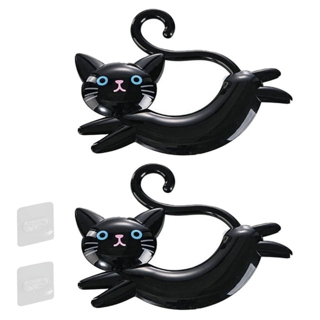 Barra de Toalla con Forma de para Montar en la Pared, Toallero Sin Perforaciones, Toallero de Detrás de la Puerta Negro
