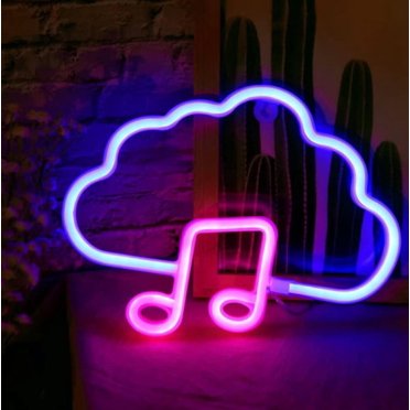 Veilleuse Néon, Veilleuse LED Néon Musique Néon Lumières Néon pour Chambre d'Enfants Alimentée par USB