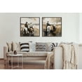thumbnail image 3 of Kate and Laurel Sylvie Western Cowboy Horseback Ranch Abstract Neutral 2 Framed Canvas Wall Art by The Creative Bunch Studio, 30x30 Brown, Modern Abstract Cowboy Art for Wall, 3 of 7