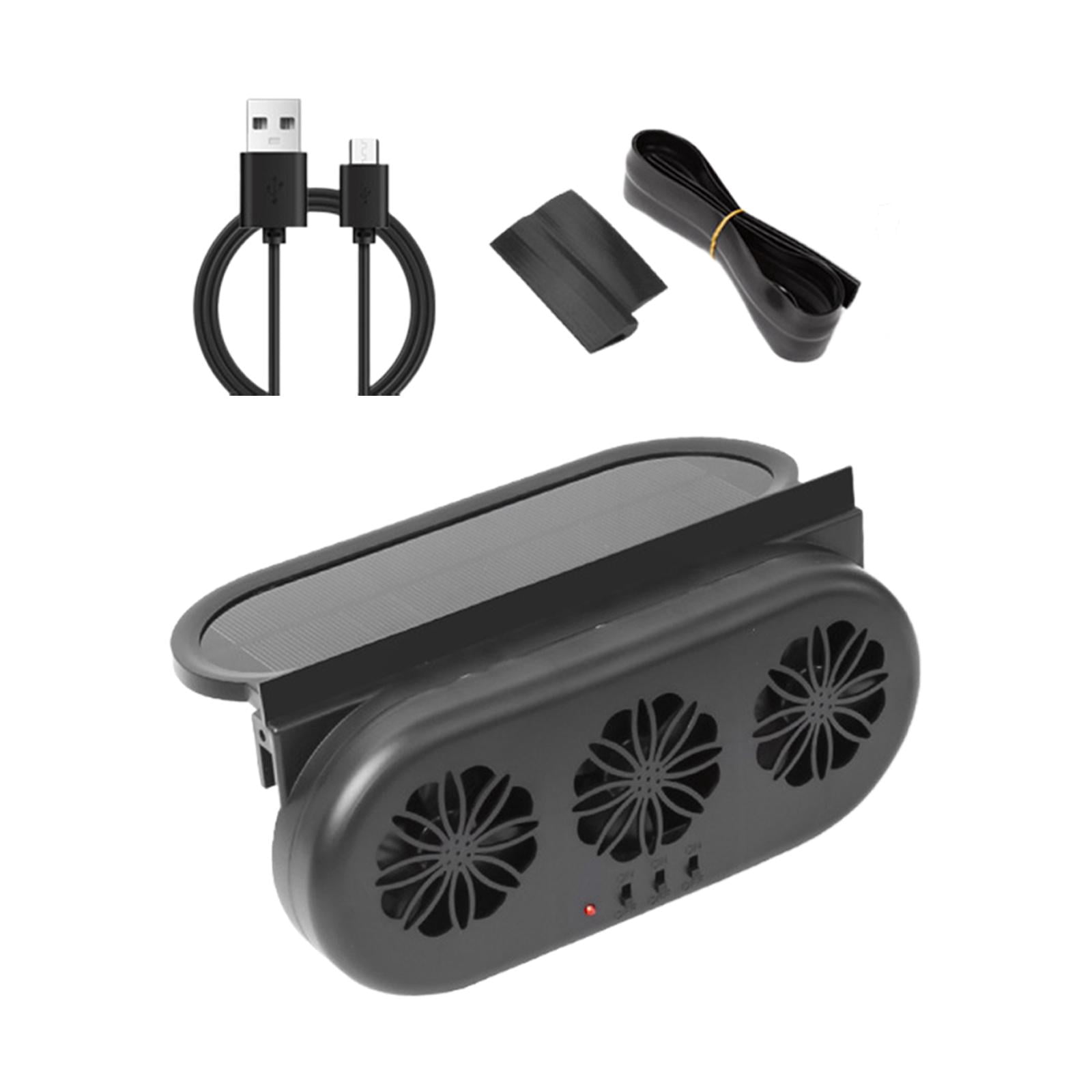 Baoblaze Car Solar Powered Window Exhaust Fan Portable Fan Vehicle Cooling Fan Black