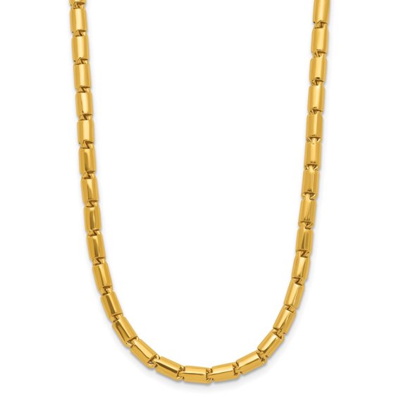 Diamond2Deal 24k Yellow Gold Polished 3.2mm Solid Round Barrel Chain18"
