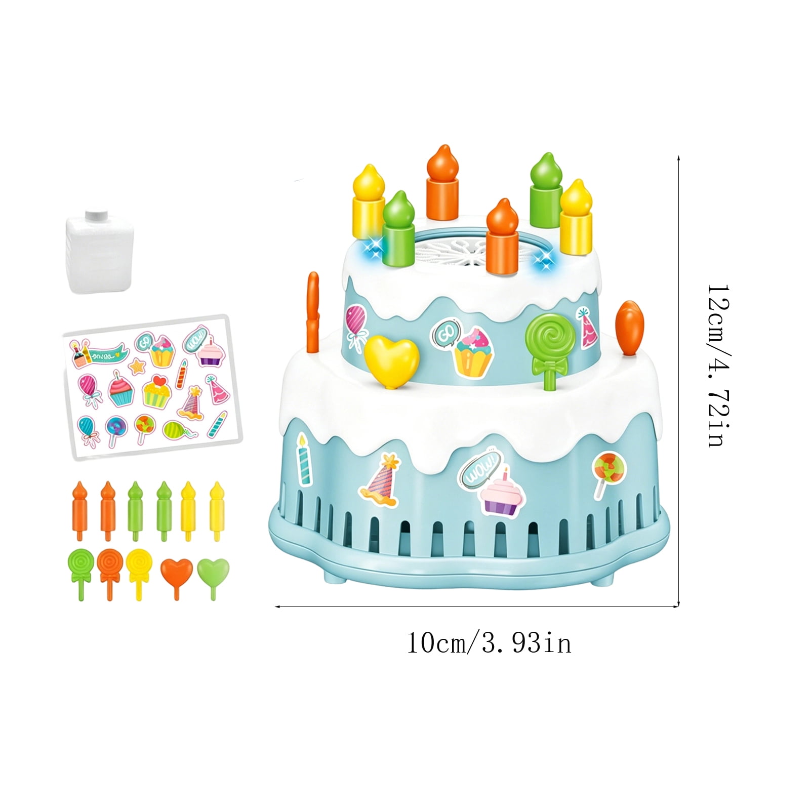 Electric Cake Bubble Machine for Kids Birthday Party – Automatic Bubble Blower Toy with Lights, Music(70ml)
