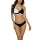 thumbnail image 2 of Txlixc 2 piezas de trajes de baño para mujer, sujetador halter de color de contraste acolchado con amarre para adultos + calzoncillos Txlixc Sexy, 2 of 4