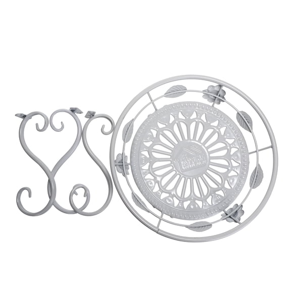 SOPOTUTU 1Pc White Iron Indoor Flowerpot Holder with Smooth Finish and Firm Welded Frame