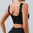 thumbnail image 6 of Womens Yoga Sports Bras Stretch Athletic Ribbed Tank Top Bralettes Scoop Neck Wireless Push Up Bra 30BC, Black, 6 of 7