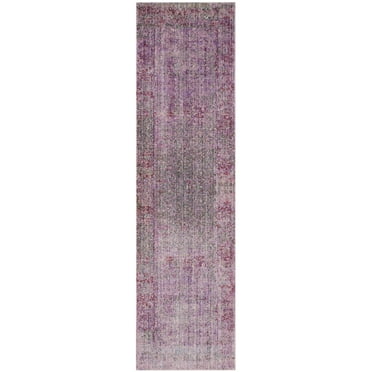 SAFAVIEH Valencia Gracelyn Abstract Polyester Runner Rug, Lavender/Multi, 2'3" x 12'