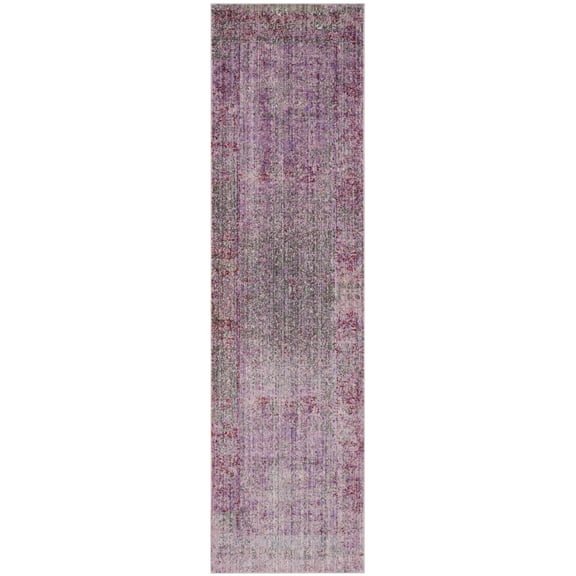 SAFAVIEH Valencia Gracelyn Abstract Polyester Runner Rug, Lavender/Multi, 2'3" x 8'