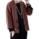 thumbnail image 2 of Chaqueta tipo Kimono JAMW Casual Mezclas de algodón Lino Siete mangas Marrón 2xl Sencillez, 2 of 5