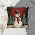 thumbnail image 2 of HENGT  Christmas Pillow Cover  Snowman Tree Print Pillowcase for Sofa Living Room Car Cushion Case Indoor Outdoor Home Decoration, 2 of 5