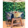 thumbnail image 3 of Boanket Outdoor Tablecloth with Umbrella Hole for Patio/Picnic/Party/Camping, Navy Blue Waterproof Table Cloth Rectangle Table Cover Washable, Modern Art Oil Painting Sea Sky (60"x 84"), 3 of 7