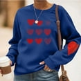 thumbnail image 2 of RKSTN Women's Valentine's Day Sweatshirts Oversized Crewneck Valentines Heart Graphic Print Hoodless Sweatshirt Womens Casual Plus Size Round Neck Loose Comfy Sweatshirt Fall Spring Clothes, 2 of 6