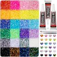 thumbnail image 1 of Kit de manualidades Worthofbest con 17.000 piezas de strass de resina de 4 mm, 1 of 9