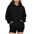 thumbnail image 4 of FchengtaiS Unisex Sparkly Glitter Print Hoodies Long Sleeve Hooded Sweatshirt Casual Fashion Bling Shimmery Pullover Tops, 4 of 7