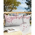 thumbnail image 3 of Spring Pink Sakura Blossom Flowers Outdoor Pillow Covers Waterproof Throw Pillow Cover 20x12in Set of 2,Rectangle Decorative Pillowcases Cushion Case for Patio Sofa Couch,Floral Garden Art on White, 3 of 7