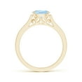 thumbnail image 2 of Angara Natural 0.6 Ct. Aquamarine with Diamond Vintage Inspired Ring in 14K Yellow Gold for Women (Ring Size: 12), 2 of 9