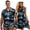 Blue Palm Tree, variant on Palm Leaf Couples Outfits Matching Sets Summer Mens Button Down Shirt Casual Beach Shirts and Womens Sleeveless Dress Tank Loose Sundress