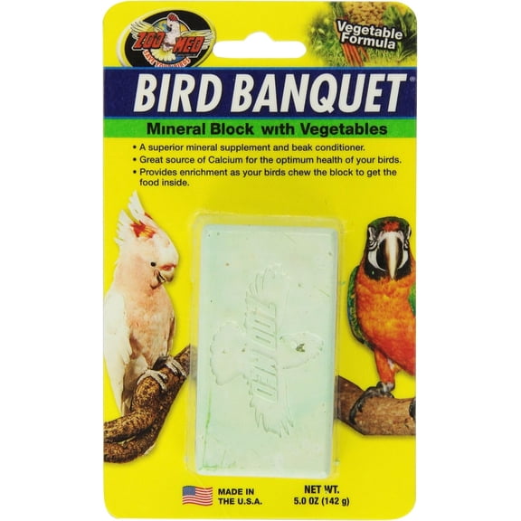 Zoo Med Bird Banquet Mineral Block Supplement With Vegetables For Birds 5-Ounces