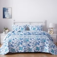 thumbnail image 1 of SunStyle Home Colchas florales tamaño Queen suave y duradera colcha acolchada ligera de verano reversible con estampado bohemio, juego de cama con fundas de almohada para todas las estaciones, 3 pieza, 1 of 5