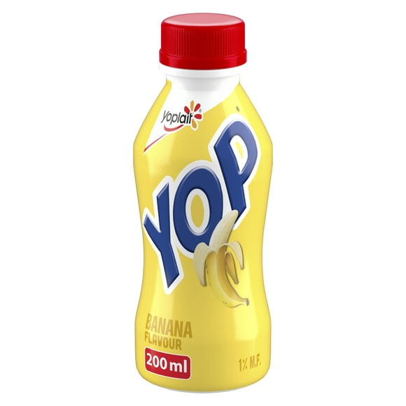 Yogourt à boire Yoplait Yop 1 %, Saveur de banane, boisson au yogourt 200 mL