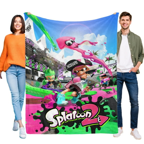 Throw Blanket for Splatoon Bed Couch Soft Warm Flannel Blanket for Kids Boys Girls Gifts Home Decor 30x40 Inch