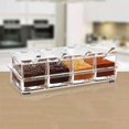 thumbnail image 2 of Estante transparente para condimentos, botes para especias, caja acrílica para condimentos de 4 piezas, contenedor de almacenamiento, tarros para condimentos con tapa y cuchara, 2 of 5