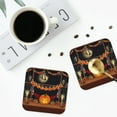 thumbnail image 5 of Balery 4 Pcs Halloween Decorationleather Coasters Set, Drink Table Cup Coasters For Living Room Kitchen Coffee Decor, 5 of 9