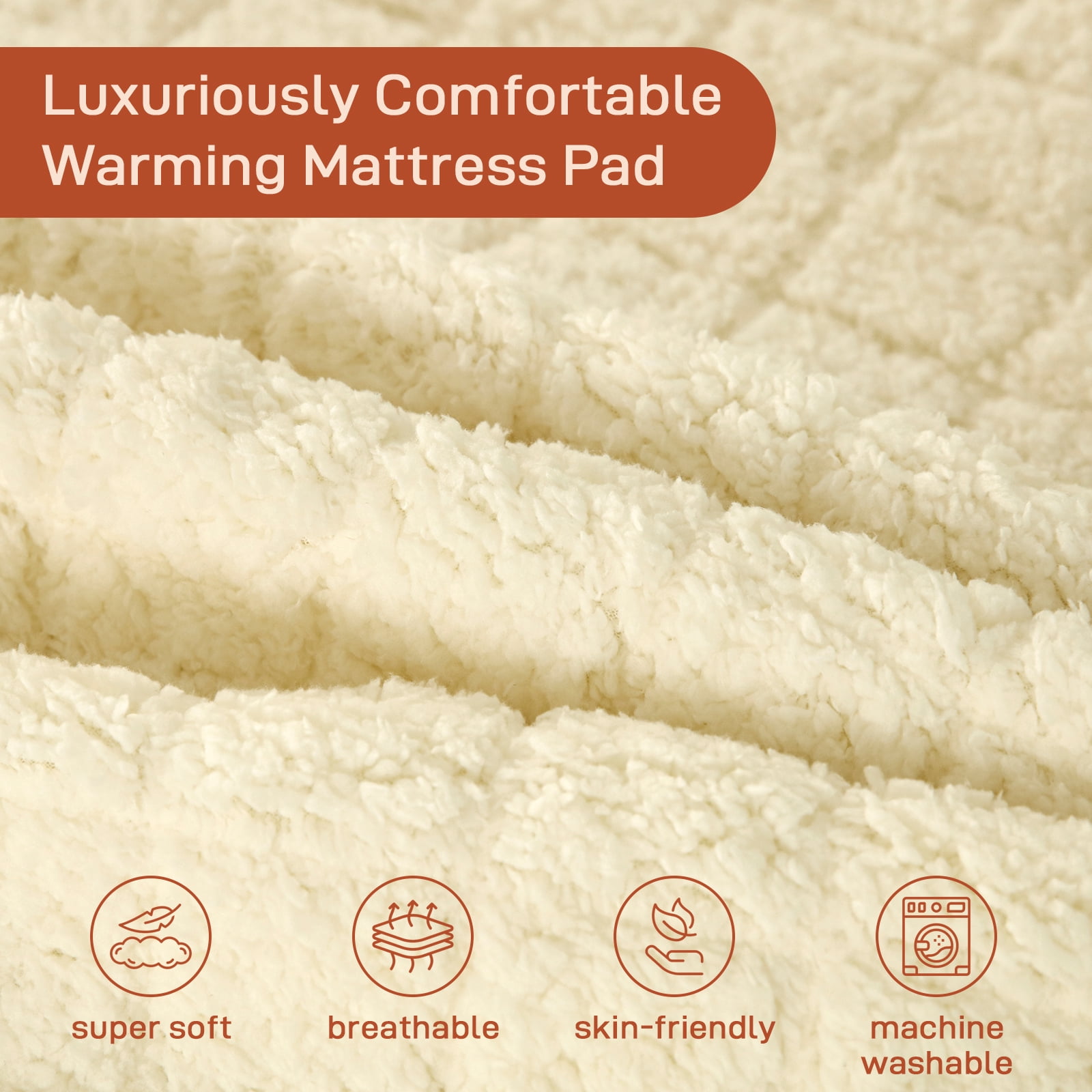 SOHTOPHO Heated Mattress Pad Full, Heated Blanket, Beige, 54" x75", Electric Mattress Pads, Heated Mattress, Bed Warmer, Bed Heater, Electric Blanket, Heated Mattress Cover, Heated Pad for Bed