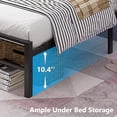 thumbnail image 6 of Zimtown Twin Bed Frame with Storage Headboard, LED Lights, and Charging Station, Single Metal Platform Bed, Black, 6 of 8
